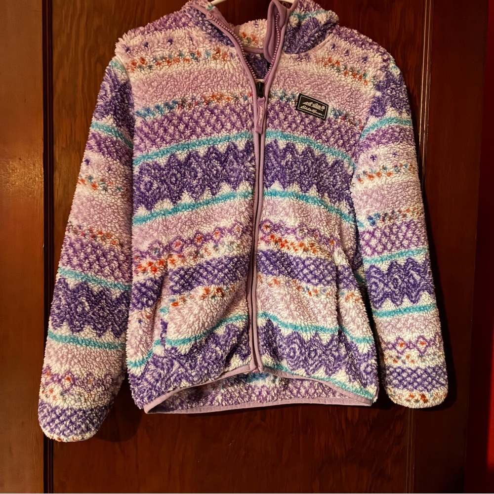 Eddie Bauer Girl’s Fleece Zip Hoodie Size Medium 10/12
